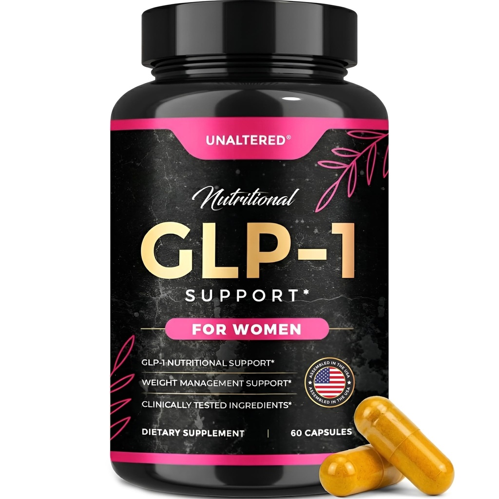 UNALTERED GLP-1 Supplement for Women - Natural Support for Cravings, Weight, & Gut Health - Clinically Tested Ingredients, Biochemist-Formulated, Vegan - Dietary Supplement - 60 Capsules