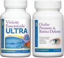 Premium Eye Health Bundle Inclusief Vision Essentials ULTRA voor Macula & Retinal Health, Eye Strain, Oculaire Druk, Droge Ogen, en Oculaire Druk & Retina Defense voor Extra Gezonde Intraoculaire