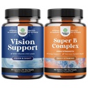 Bundel van Complete Eye Health Supplement voor volwassenen voor het zicht Droge Ogen Druk en Blauw Licht Bescherming en Vitamine B Complex Volwassen Multivitamine voor Immune Ondersteuning Mood Boost en Geheugen Supplement