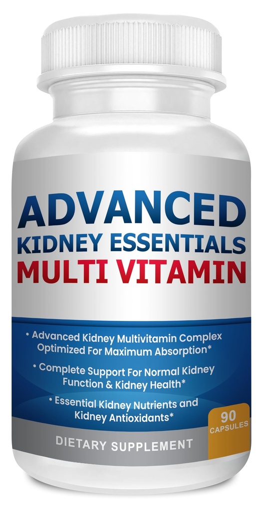 Geavanceerde Nier Essentials Multivitamine. Nierondersteuning Supplement voor volledige niergezondheid. Nier Gezondheid Supplement met Renale Vitaminen 90 Caps