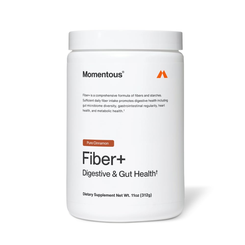 Momentous Fiber+, Psyllium Husk Powder, Multi-Source Blend, Pure Cinnamon