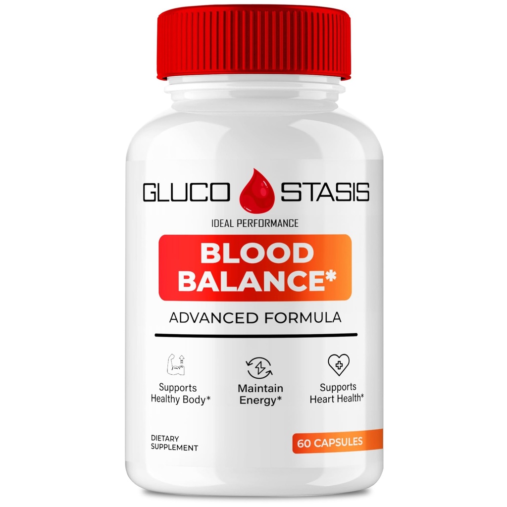 Gluco Stasis Blood Balance, Premium Gluco Stasis Advanced Blood Formula Supplement Pills - Maximum Strength, All Natural Healthy Circulation & Stable Levels, GlucoStasis Health Reviews (60 Capsules)