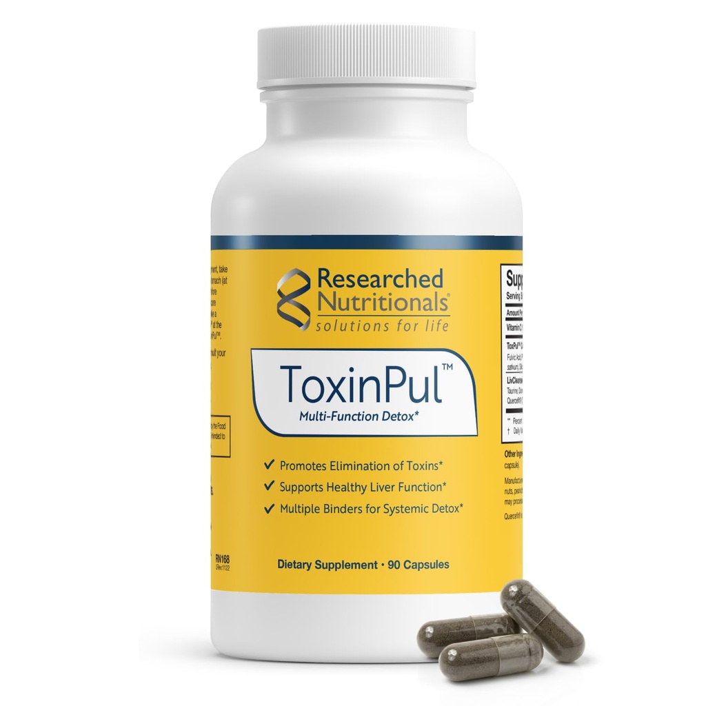 Onderzoek naar voedingssupplementen ToxinPul Binder & Detox Cleanse Support - Humic Acid, Fulvic Acid, Cilantro, Dandelion Root & Chlorella om te helpen ondersteunt gezonde Toxin Removal (90 Capsules)