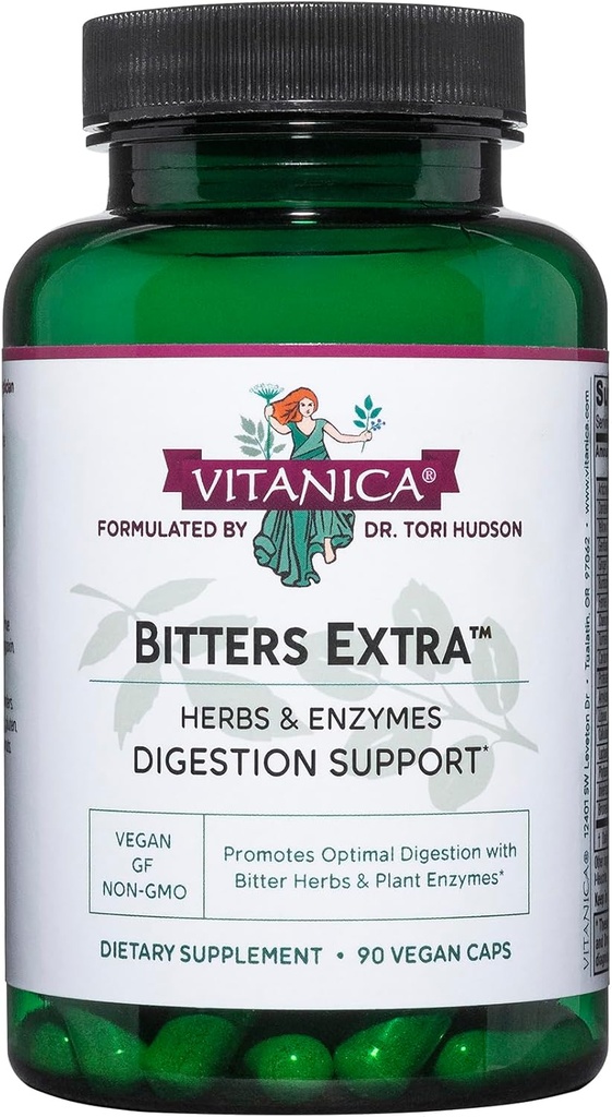 Vitanica Bitters Extra, Soutien à la digestion, Vegan, 90 Capsules