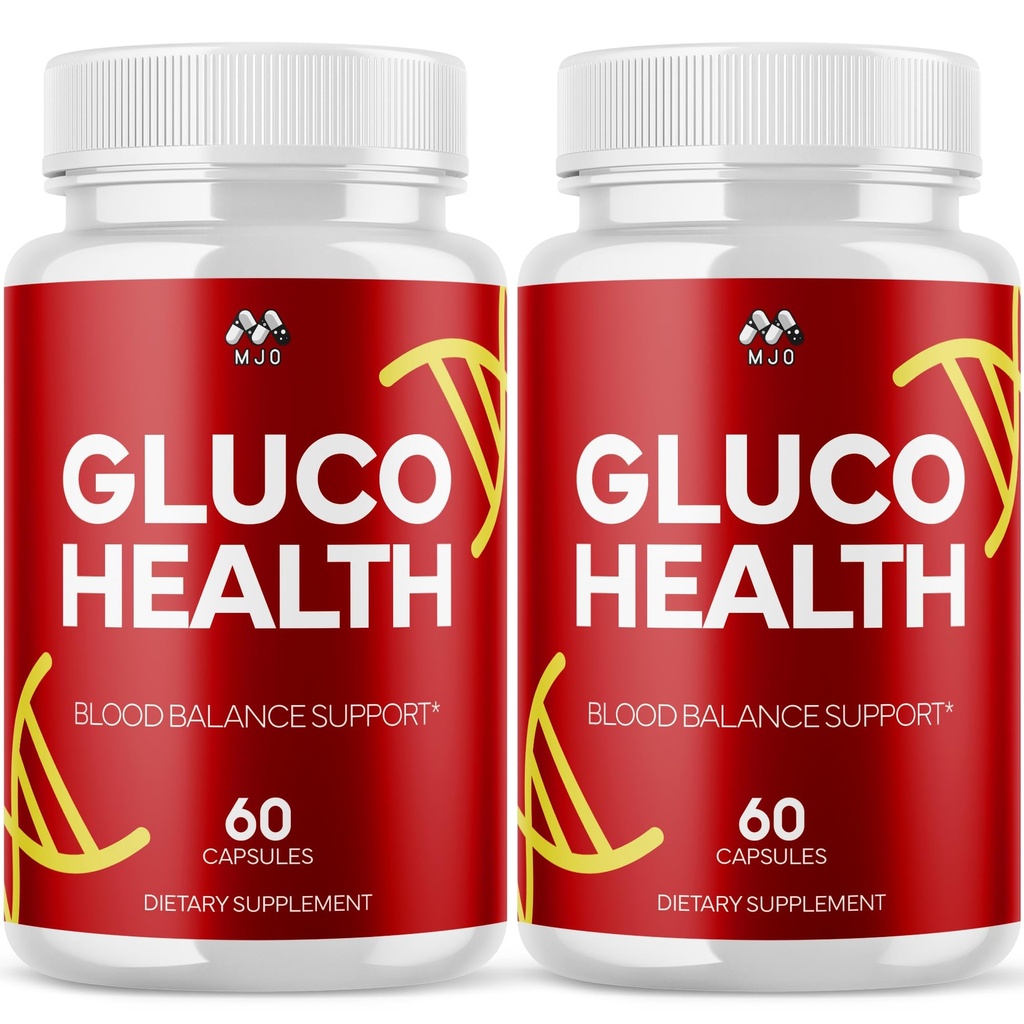 (2 Pack) Gluco Health Capsules, Official Glucohealth Blood Support Pills with All Natural Ingredients, Advanced GlucoHealth Formula Blood Health Supplement with Max Strength Vitamins (120 Capsules)