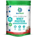 BioTrust Low Carb Lite, 20 Gram Grass-Fed Whey Protein Isolaat, 100 Calorieën, ProHydrolase Decompensative Enzymes, Non-GMO, Vrij van soja en gluten, rBGH-Free (14 Servers) (Aardbeien en Crème)