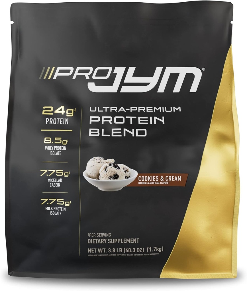 Pro JYM Cookies & Cream Protein Powder - Wei Protein Isolaten, Caseïne, & Milk Protein, Lean Muscle Building for Men & Women, JYM Supplement Science, 45 Servers