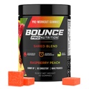 Bounce Pro Shred Blend Pre Workout Gummies – Raspberry Peach – 50 Vegan Gummies with Caffeine, Ashwagandha & L-Theanine for Energy, Focus & Endurance (50 Count (Pack of 1), Raspberry Peach)