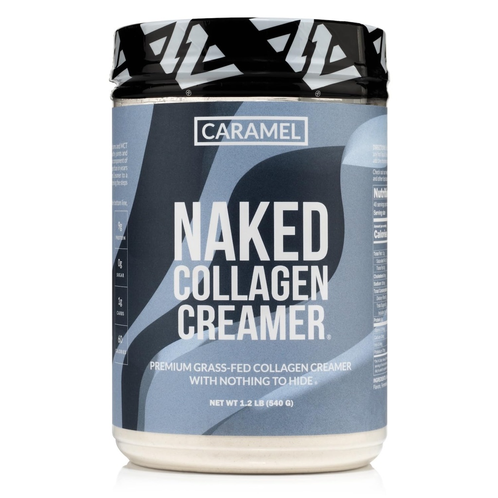 Naked Collageen Coffee Creamer - Caramel Collageen Creamer voor koffie - Dairy-Free, Gluten-Free, GMO-Free - Ondersteuning haren, huid, en nagels - 40 porties