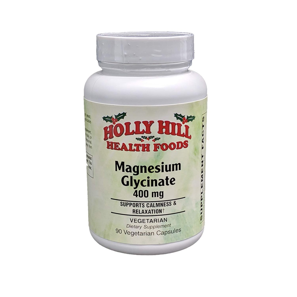 Holly Hill Health Foods Magnesium Glycinate 400mg, 90 Vegetarische Capsules