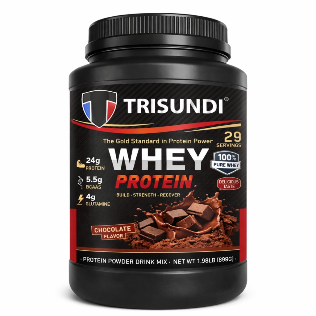 Trisundi® Whey Protein Powder, Chocolate Flavor, Protein Powder Drink Mix, 1.98 lb (29 Servings)