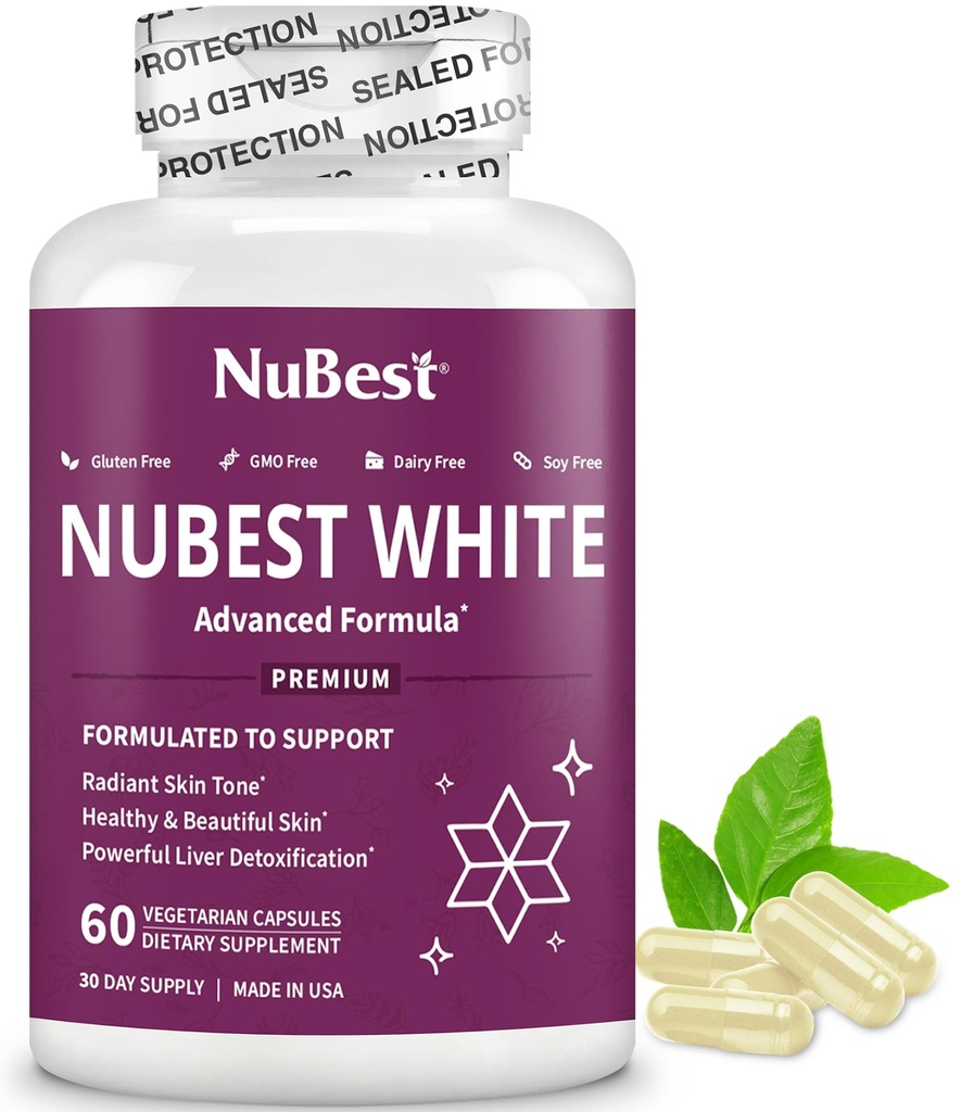 NuBest White - Glutathion 400mg & Milk Thistle Extract - Huidverhelderend supplement - Helpt mooie en stralende huid - Antioxidant supplement en ontgifting .