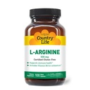 Country Life Caps L-Arginine avec vitamine B-6, 500mg, 100 Capsules Vegan, certifié sans gluten, certifié végétalien