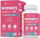 Probiotica voor vrouwen, 100 miljard CFU Womens Probiotica met Prebiotica, Digestieve Enzymen, D-Mannose & Cranberry Extract voor Immune Support, Vaginale & Urinaire Gezondheid, Digestief Balance - 120 Capsules