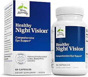 Terry natuurlijk gezond nachtzicht - antioxidant supplement ter ondersteuning van ooggezondheid en hulpmiddelen tegen oogvermoeidheid - Vision Health Supplement ter ondersteuning van gezonde Macula met zink en vitamine A - 60 capsules