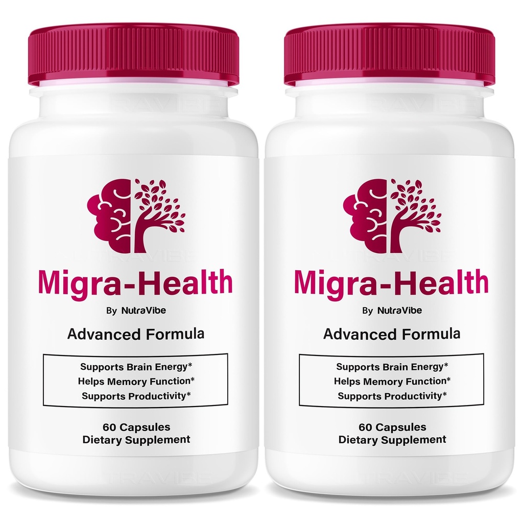 (2 Pack) Migra-Health Capsules – Premium Brain & Memory Support Supplement with Natural Ingredients | Migra Health Formula for Focus, Concentration & Learning | MigraHealth Pills Review (120 Capsules)
