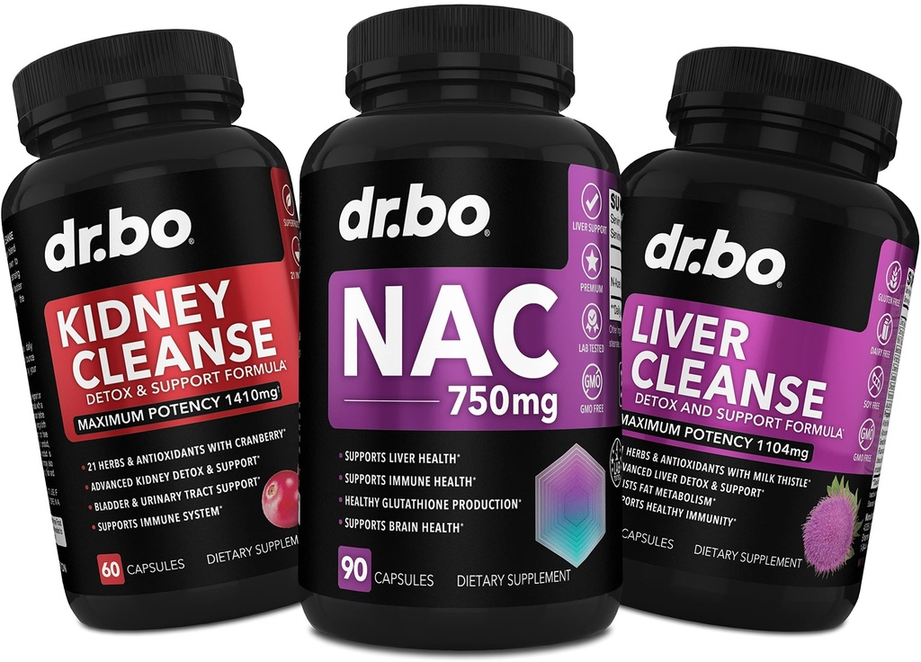 NAC Nier Lever Reiniging Detox - 750 mg N Acetyl Cysteine Pure Vitamin Capsule - Dagelijkse lever Nieren Detox Ondersteuning Formule voor galblaas, blaas urine Tract Supplementen & Melkdistel