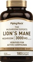 Piping Rock Lions Mane Supplement | 180 Softgel Capsules | Mushroom Fruiting Body Extract | Non-GMO, Gluten Free