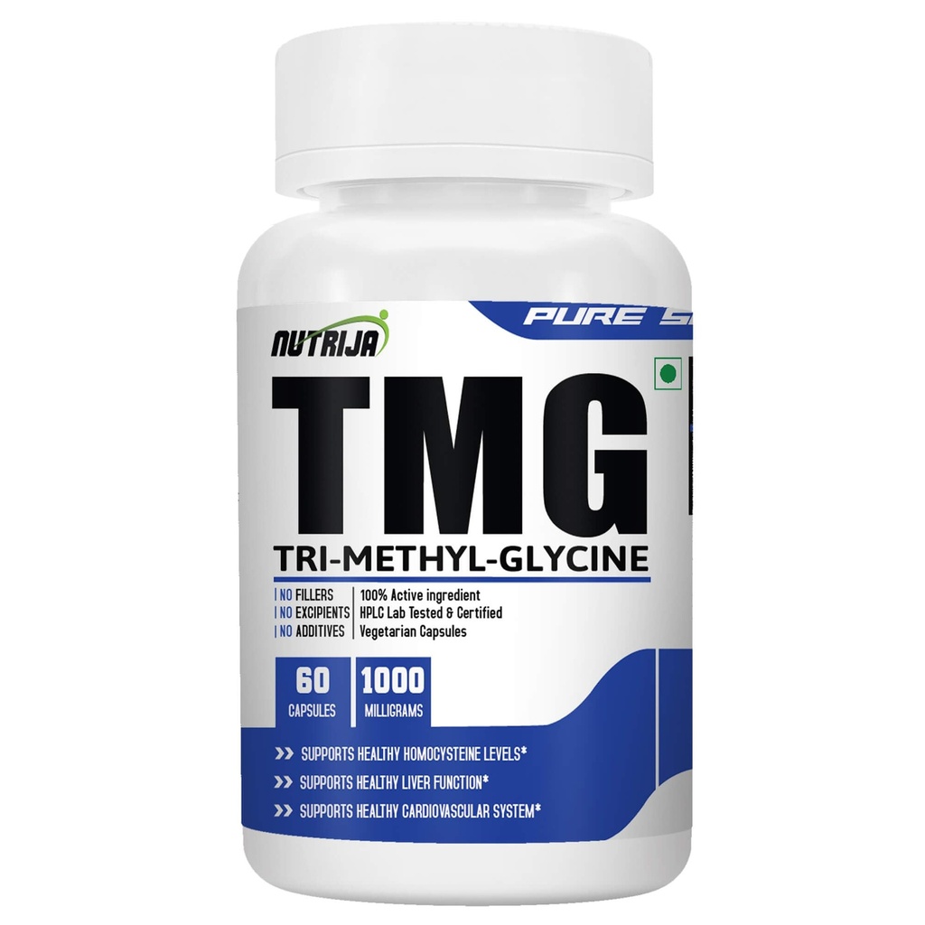 NutriJa Trimethylglycine TMG 1000mg | Betaine Anhydrous Supplement | 60 Veg Capsules | Supports Methylation & Healthy Homocysteine Metabolism