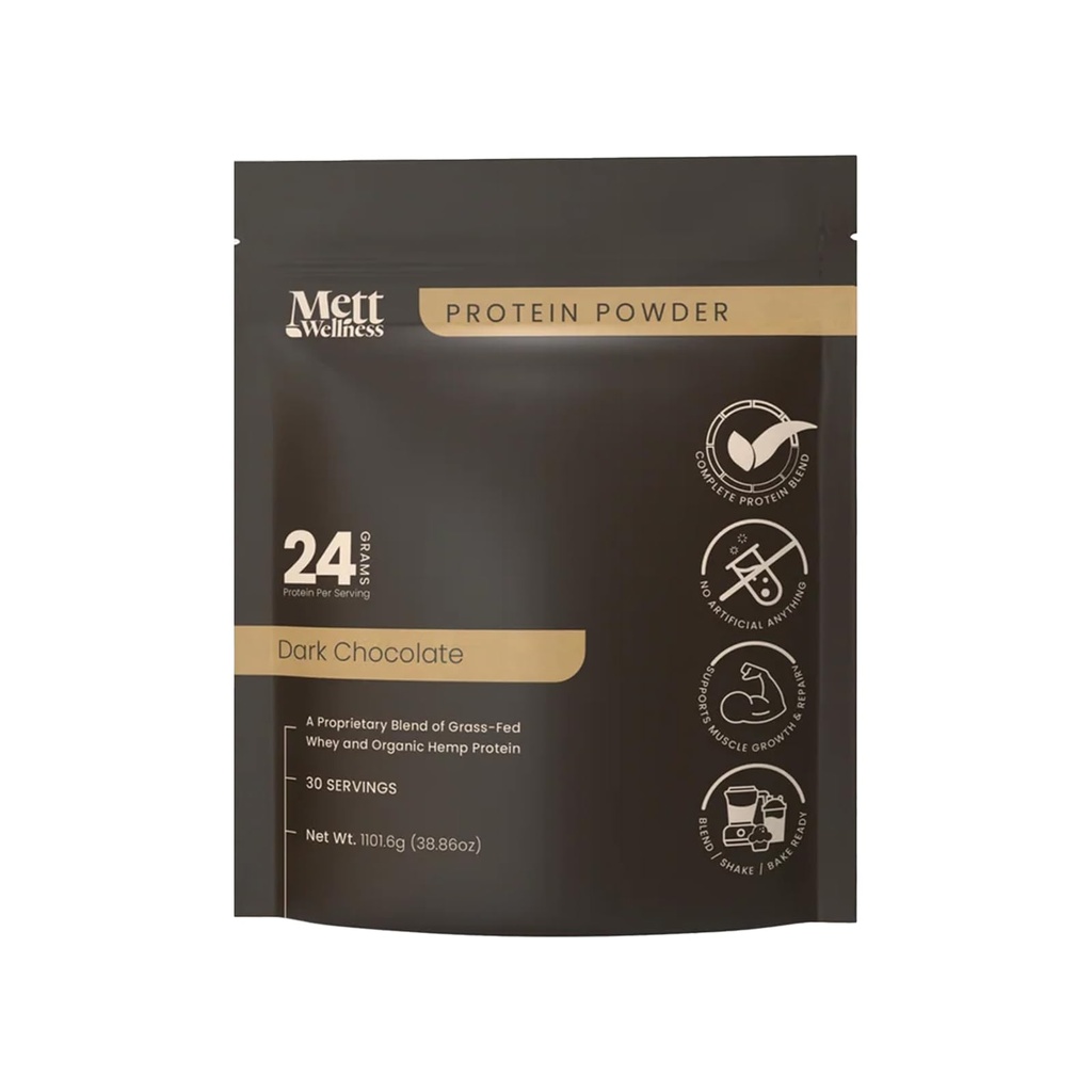 Dark Chocolate Grass-Fed Whey + Hemp Heart Protein Powder with Bovine Collagen | 24g Protein per Serving | Supports Digestion & Daily Wellness | 2.4 lbs (30 Servings)