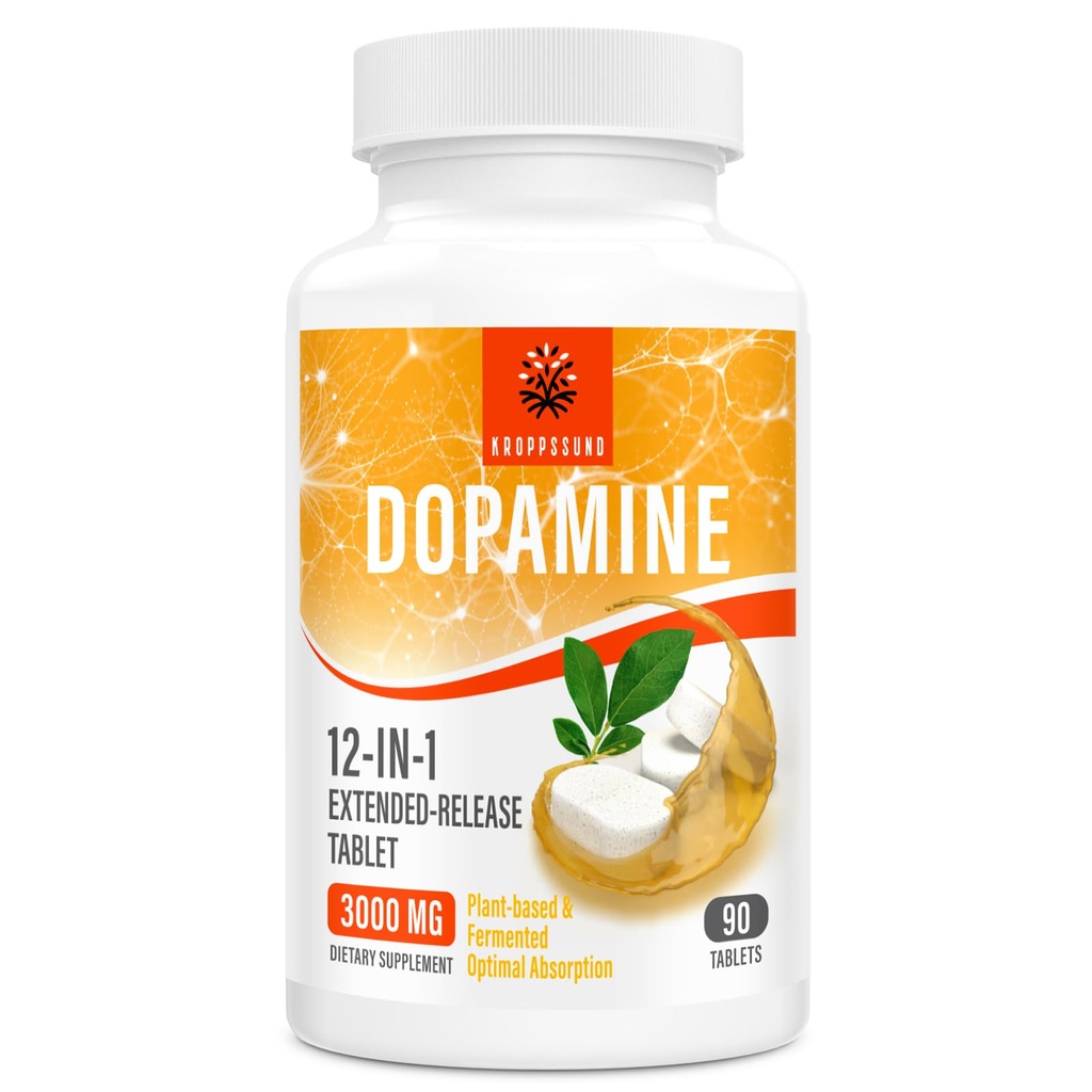Kroppssund Natural Dopamine Supplement - 90 Tablets (1 Bottle)
