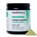 MINDHONEY | Collagen Peptides + Super Greens | Premium All-in-One Superfood Powder | Gut Health, Detox, Hair & Skin, Immunity | Collagen Peptides, Super Greens, Probiotics, Adaptogens | 30 Servings