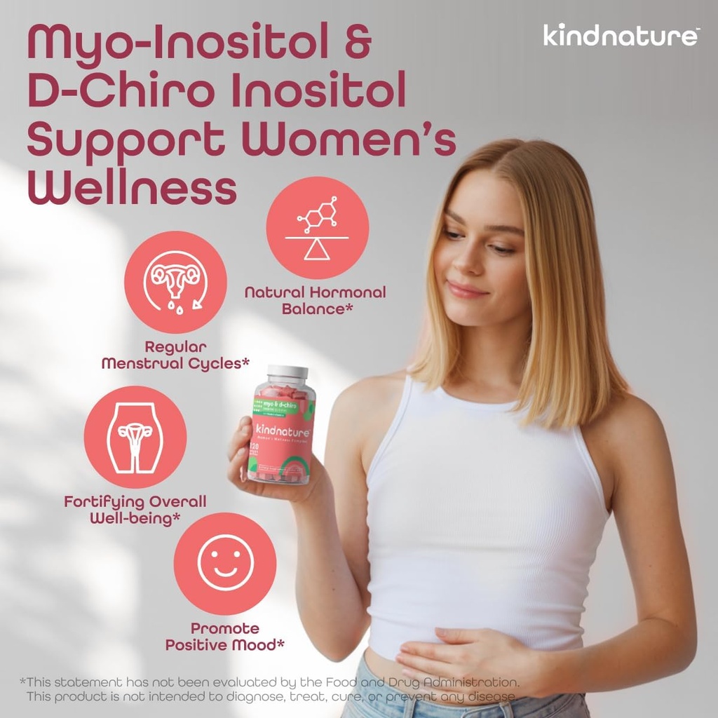 kindtatuur Dual-Pack: Myo-Inositol & D-Chiro Gummies for Womens Health & High Absorptie Magnesium Gummies for Calm & Sleep