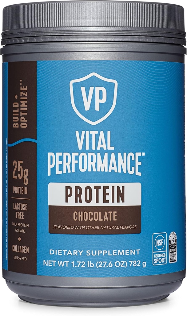 Vital Proteins Performance Powder, Collageen Peptides & Protein Isolaat Powder, NSF gecertificeerd voor Sport, Chocolade, 1,72lb