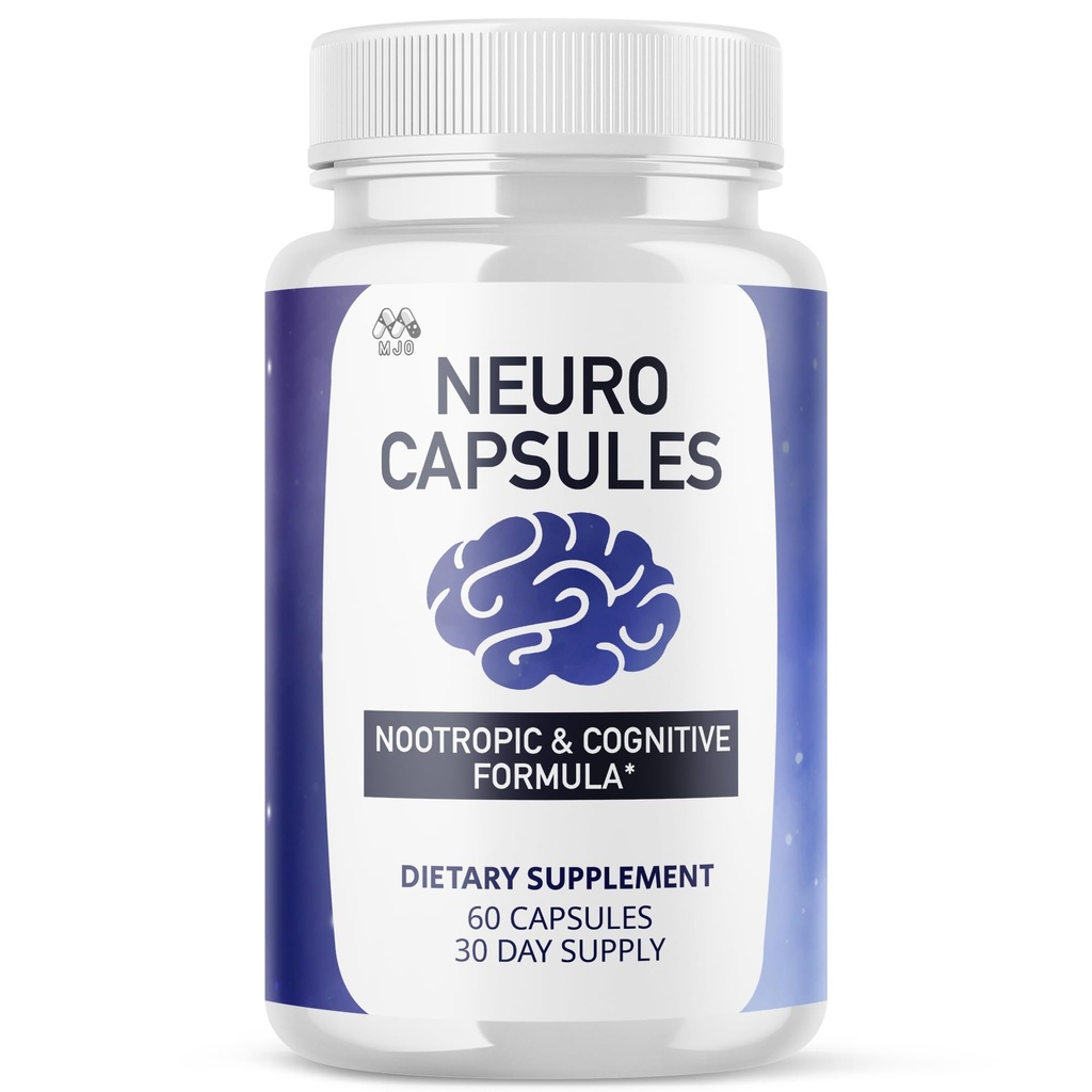 Neuro Capsules, Official Neuro Supplement Pills with All Natural Ingredients, Advanced Formula Brain Health Pills with Maximum Strength Premium Vitamins for Women and Men (60 Capsules)
