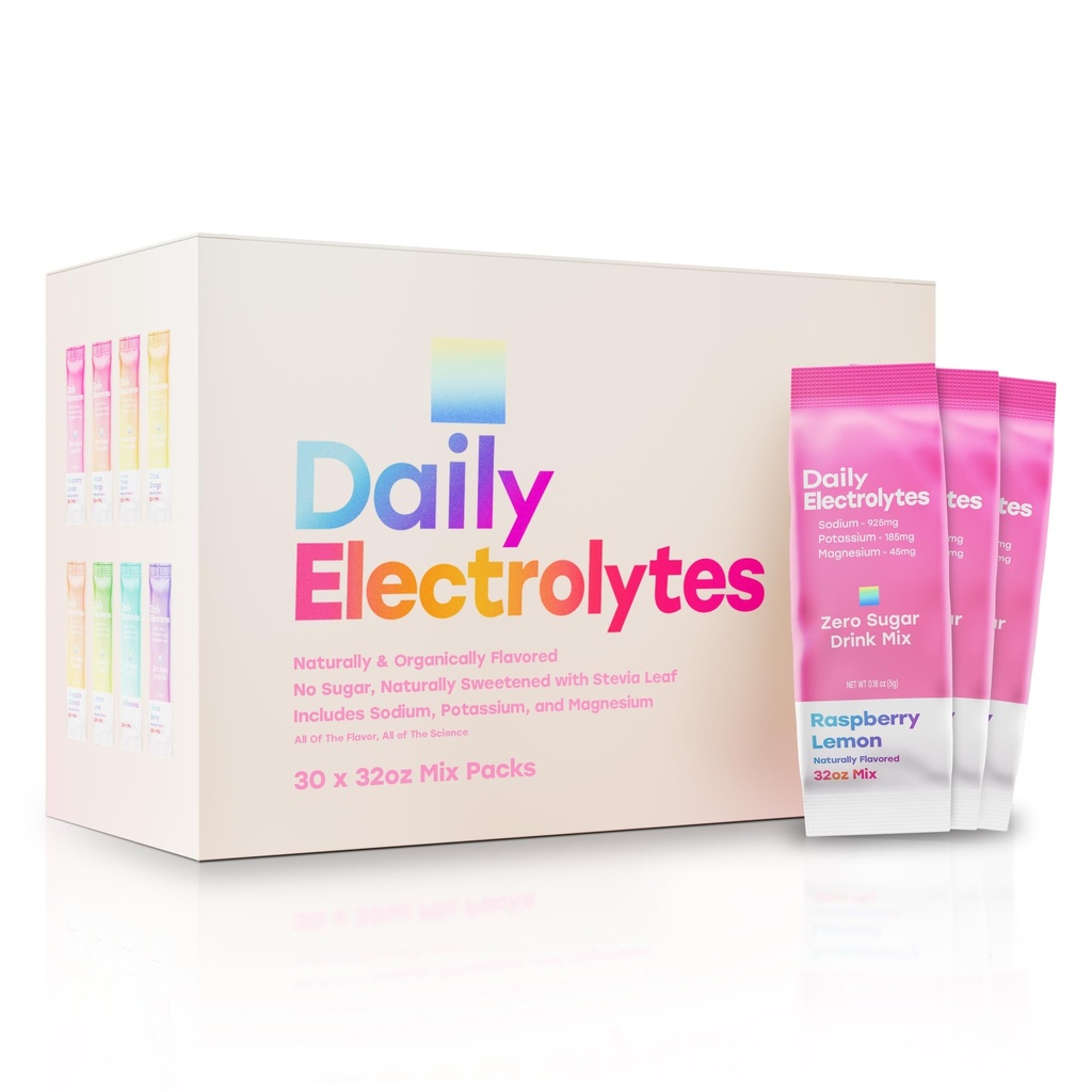 Jumbo Sticks Electrolytes Powder Packets 7 Flavors Sugar Free Hydration Packets Electrolyte Liquid Daily IV Drink Mix with Himalayan Pink Salt