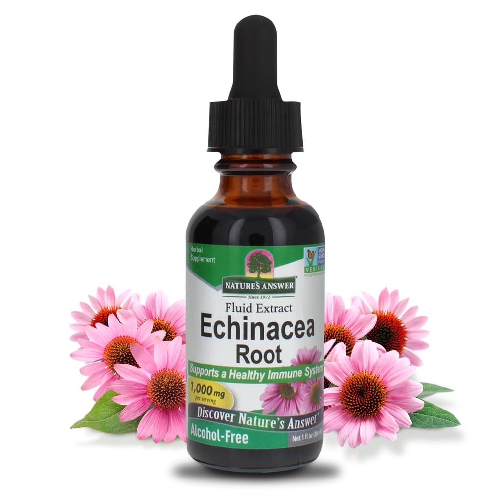 Antwoord van de natuur Echinacea Alcoholvrij Extract 1 Fluid Ounce 