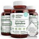 Natuurlijke Nutra 100% USDA Organische Spirulina Tabletten, helpt handhaven Lichaamsvet, bevordert de gezondheid van de lever, bevordert het immuunsysteem, helpt verbeteren van de stofwisseling, bevordert immuniteit, 300 mg, 100 Vegan tabletten