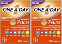 ONE A DAY Vrouwen Petites Multivitamine,Verbeteren met vitamine A, C, D, E en Zink voor Immune Health Support, B Vitaminen, Biotine, Folaat (als foliumzuur) & Meer,Tablet, 160 Tellen (pakket van 2)
