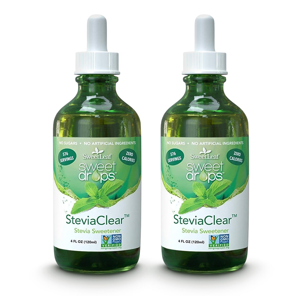 SweetLeaf Stevia Steviaclear Liquid Extract 4 oz Set of 2
