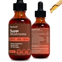 Super Paddenstoelen 8-in1 - 2 fl oz Liquid Extract - Brain Booster & Immune Support Drops - Reishi, Lion