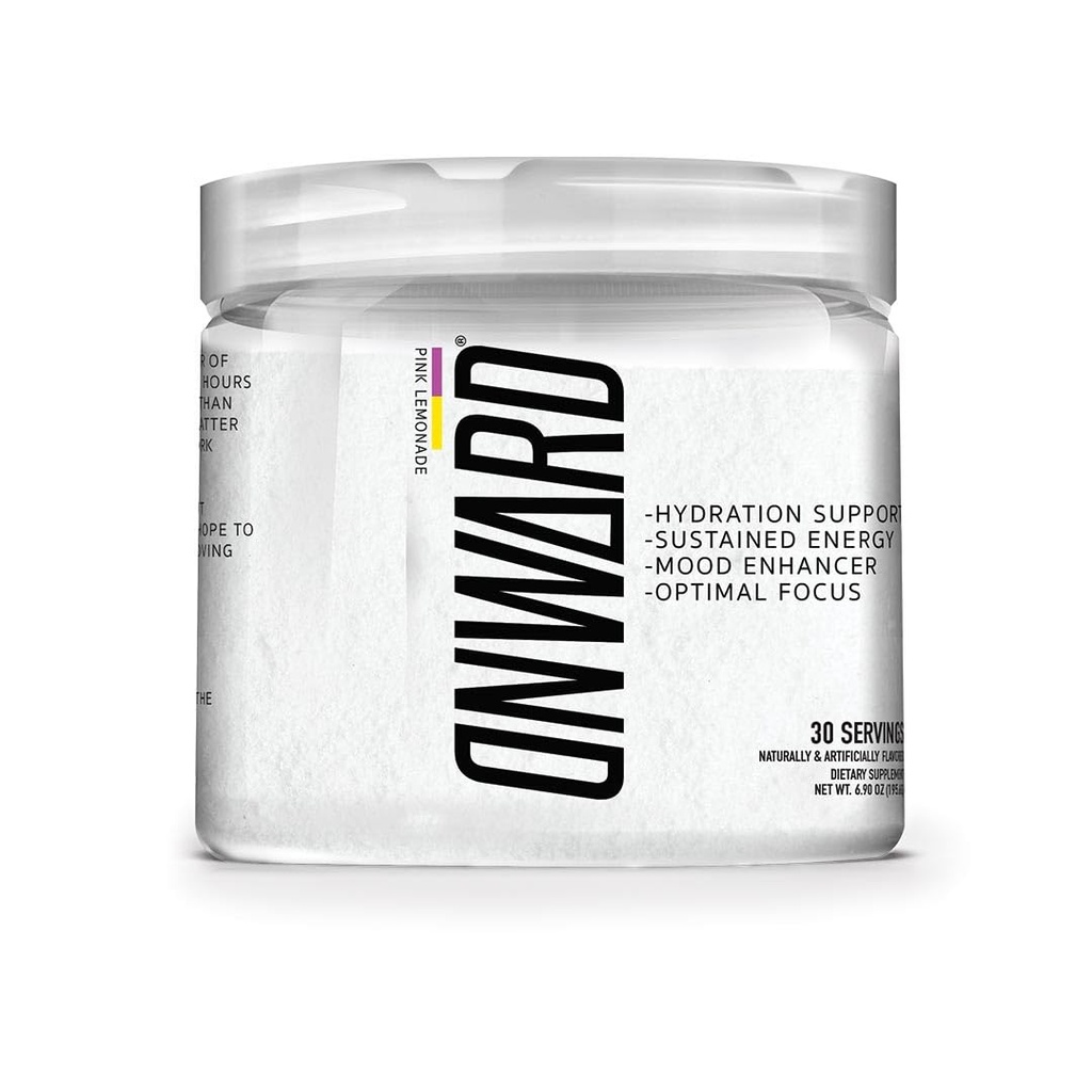 Onward Daily Performance Drink Mix – Clean Energy, Focus & Hydration Support with Electrolytes, Nootropics & Vitamins – No Sugar, Smooth Taste - Pink Lemonade