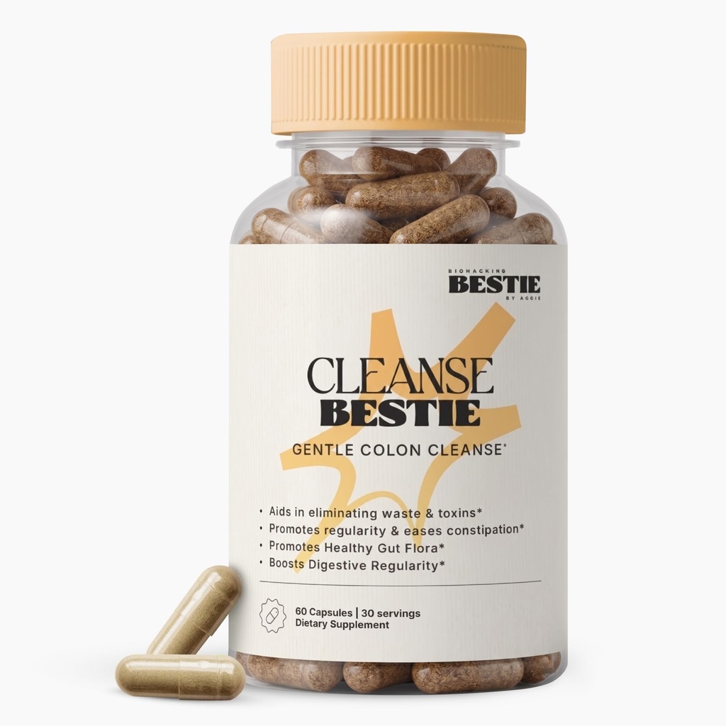 Biohacking Bestie Cleanse Bestie for Women & Men - Colon Cleanse & Detox Supplement, Supports Gut Health & Digestion, Helps Ease Occasional Constipation - 30 Capsules