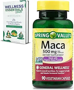 La racine de maca Capsules végétariennes, 500 mg, 90 Count.