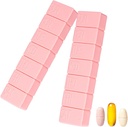 Sanderala 2Pack Weekly Pillen Organisator, Extra Large 7 Days Pillen Cases, Dagelijkse Pillen Box voor Visolie, Calcium tabletten Supplementen en andere vitamine pillen