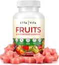 Superfruit Gummies Supplement for Bloating & Gut Health, 9 Superfruit Supplement for Adults & Kids, Collageen Booster - Immunity & Antioxidant Support, Non-GMO, Pectine-Based, Gluten-Free, No Capsules