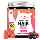 Biotin Gummies for Hair, Skin & Nails. 5,000 mcg High Potency Vegan Vitamins for Faster Hair Growth, Stronger Nails & Healthy Skin. with Vitamins C & E, 90 Gummies