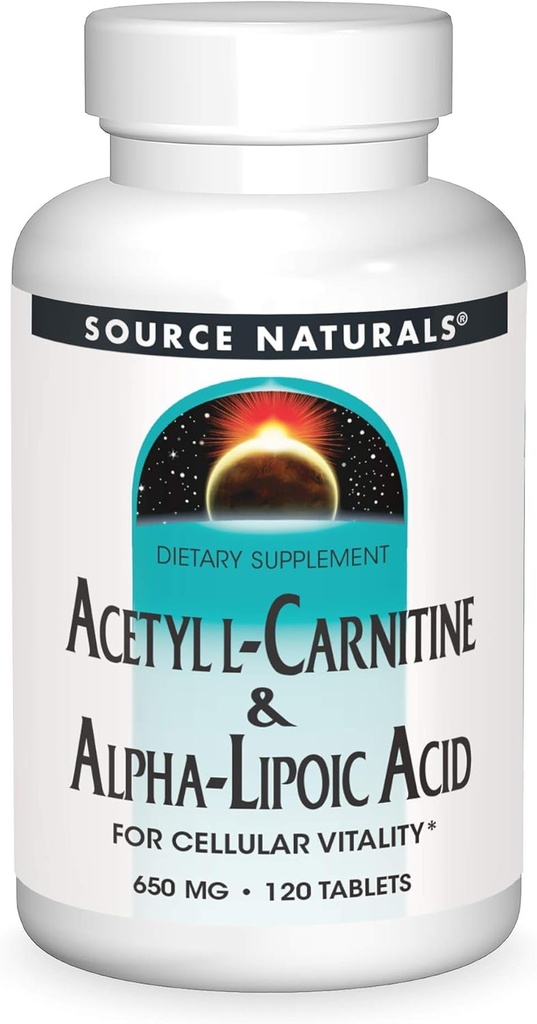 Bron Naturals Acetyl L-Carnitine & Alpha-Lipoïnezuur 650mg- 120 tabletten