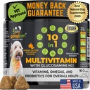 Googipet Premium 10 in 1 Hondenvitaminen Multivitamine Kauwbaar met Probiotica voor Gut Health, Hondenvitaminen en Supplementen w/Vitamine C & Glucosamine voor Gezamenlijke Ondersteuning (Peanut Butter & Pompoen smaak)