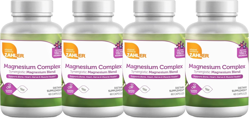Zahler Magnesium Complex Synergistische Magnesium Blend, ondersteunt bot, hart, nerve en spiergezondheid, 240 capsules.