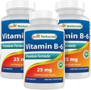 Best Naturals Vitamine B6 25mg 250 tabletten (250 telling (verpakking 3)