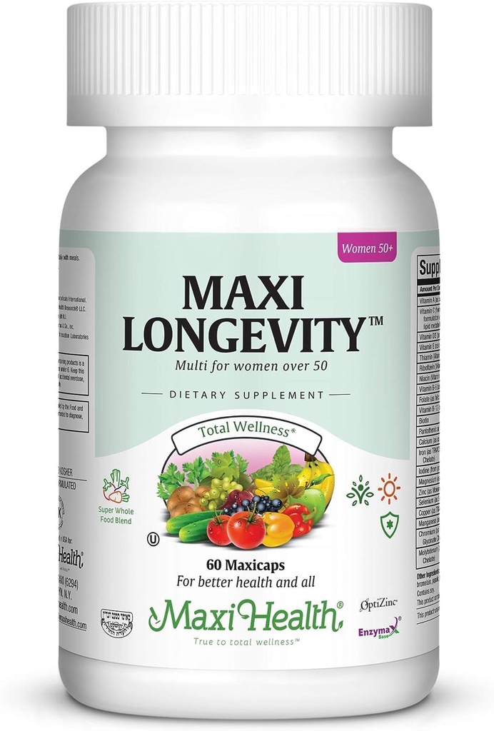 Womens Multivitamin 50 Plus – Daily Multivitamin for Women Over 50 with Vitamin B12, A, D, C, Zinc, Magnesium & More – Energy, Immune & Heart Support Womens Multi Vitamins - Non-GMO – 60 Capsules