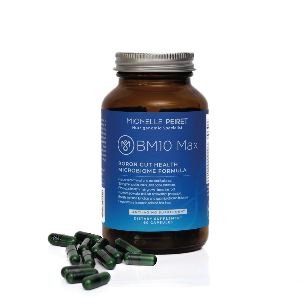 BM10 Max | Boron Supplement for Men & Women | Boron Complex with Zinc, Biotin 10,000 mcg, MSM, Silica, Saw Palmetto | Hair Skin & Nails + Trace Mineral Support | 60 Veg Capsules