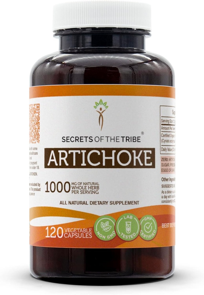 Geheimen van de Tribe Artichoke 120 capsules, 1000 mg, Artichoke (Cynara scolymus) Gedroogd blad (120 capsules)