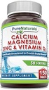 Pure Naturals Calcium Magnesium Zink Vitamin D3 Supplement 