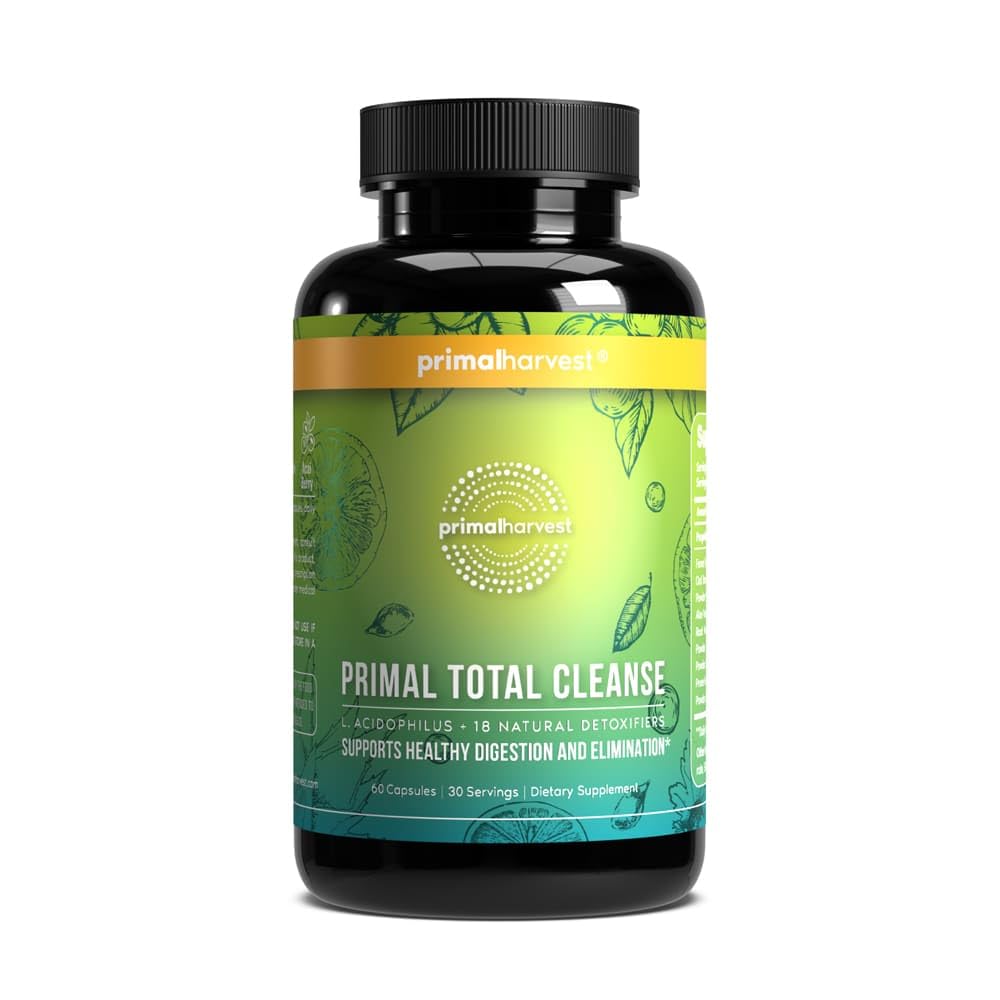 Primal Oogst Volledige body Detox Reiniging, Lever, Kidney,Gut, Bowel, Intestinal, & Maagreiniging, 60 Telfles